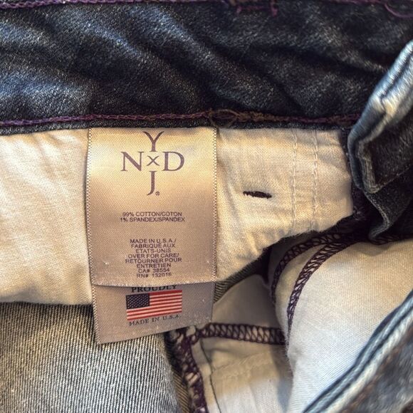 NYDJ Womens Boot-Cut Jeans Dark Wash Sz 10 Lift Tuck Slimming - Picture 7 of 11